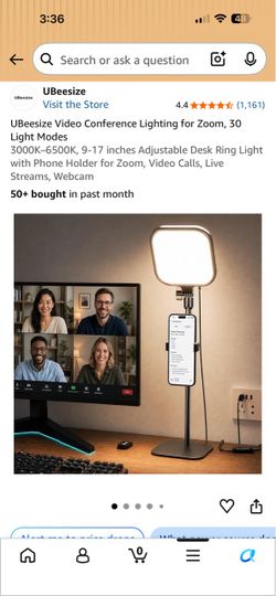 UBeesize Desk Ring Light with Phone Holder