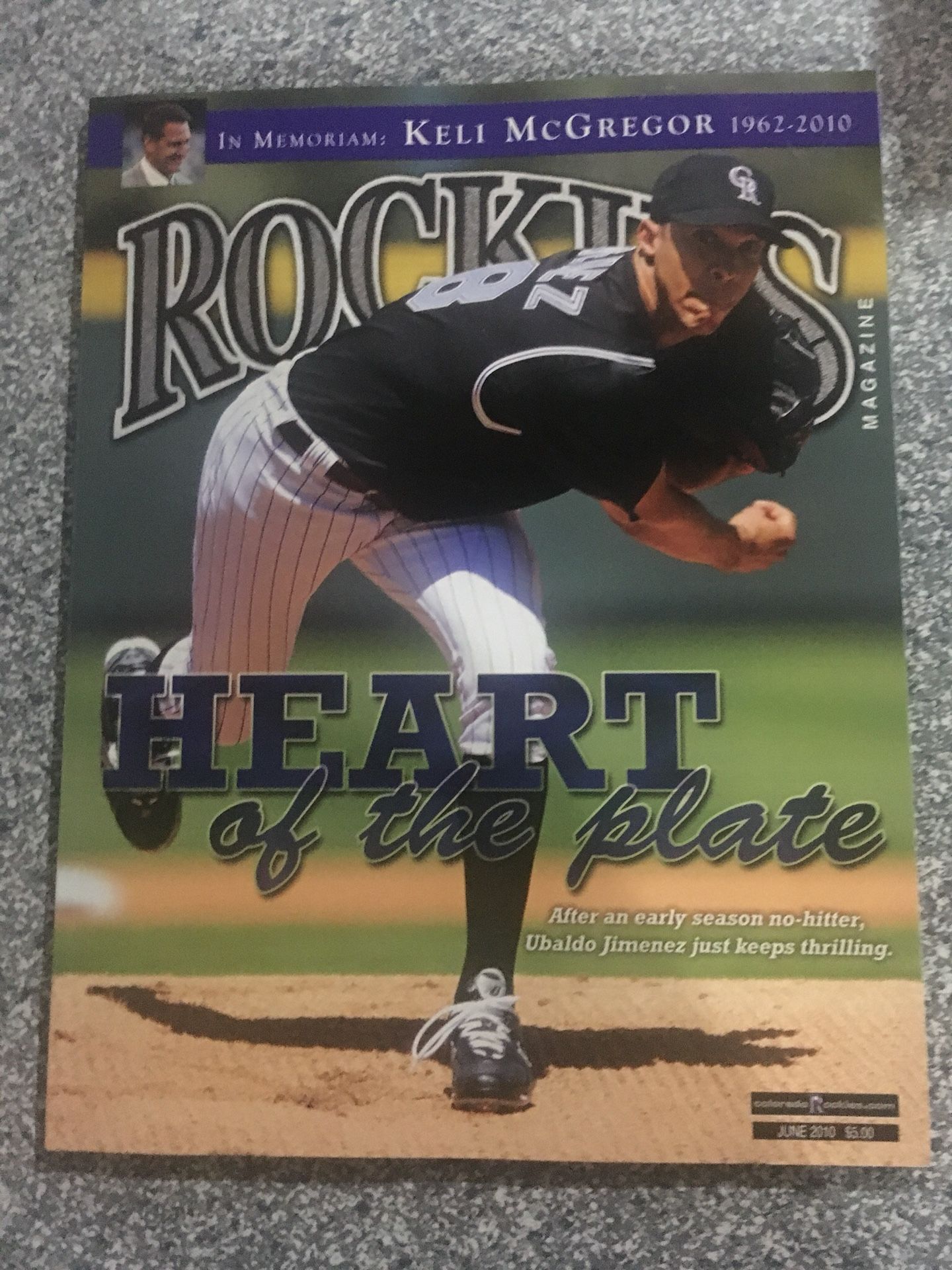 COLORADO ROCKIES GAME DAY PROGRAM-UBALDO JIMENEZ NO HITTER & KELI MCGREGOR TRIBUTE