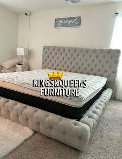 New king bed frame with mattress