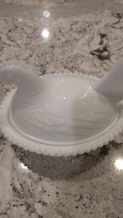 Milk glass chicken on nest