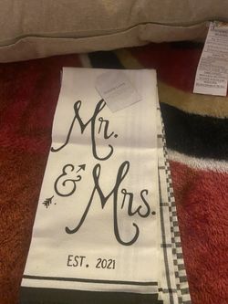 Brand New Mr And Mrs Pillow And Kitchen Towels