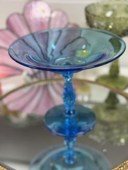 Vintage Fostoria Blue Comport 