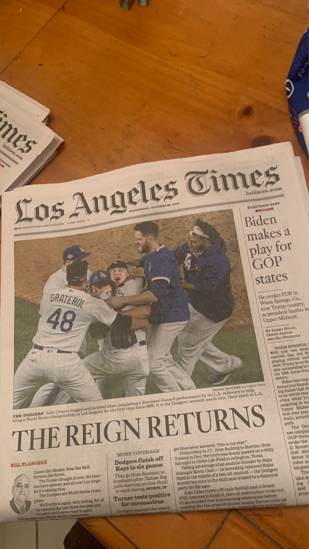 LA Times Dodgers World Series News Paper