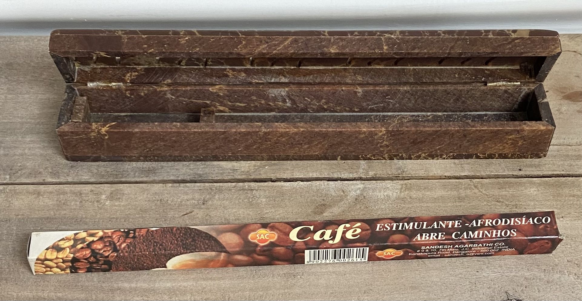 Vintage Carved Stone Incense Burner Box w Sticks just $10 xox