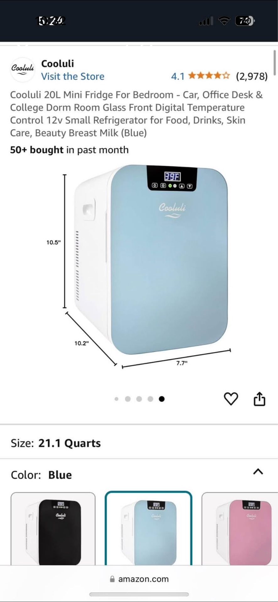 Blue Cooluli 20L Mini Fridge