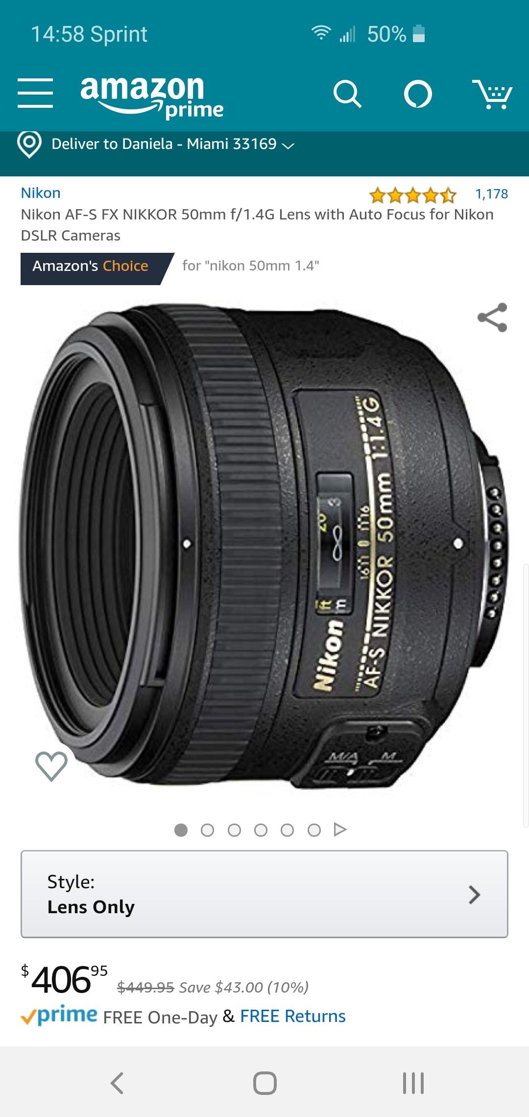 Nikkor 50mm 1.4 Like New Barely Used for Nikon