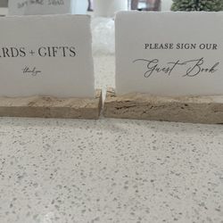 Travertine Card Holders & Signs