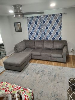 Couch. Grey, fabric.