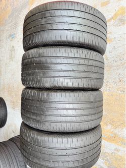 Set Of Four 255/40/20 Goodyear Eagle F1 Acoustic foam with 75% Left Tesla Model y