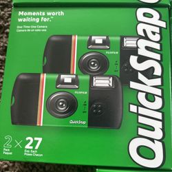 Fujifilm Quicksnap One Time Use 35mm Camera with Flash, 2 Pack