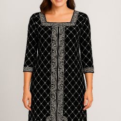 White House Black Market Geometric Dress Sz M