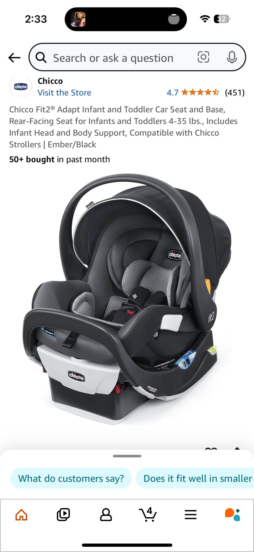 Chicco Fit2 Car seat + Caddy