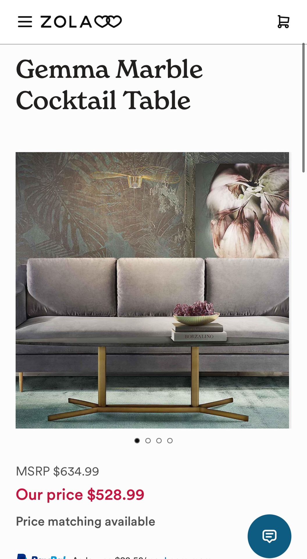 Gemma Marble Coffee Table Grey And Gold Metal Legs - Tov Furniture