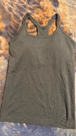 Olive Green Ribbed Racerback  Lulu Tank Top