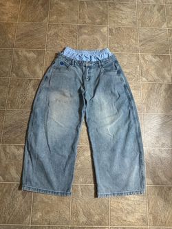 Light Wash Baggy Jeans with Boxer Waistband