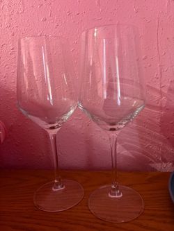 Clear Glass Wine Glasses Set of 2