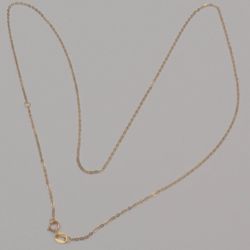 14k Yellow Gold Oval Link Chain Necklace 16-18 Inch Adjustable 0.8g Fine Jewelry