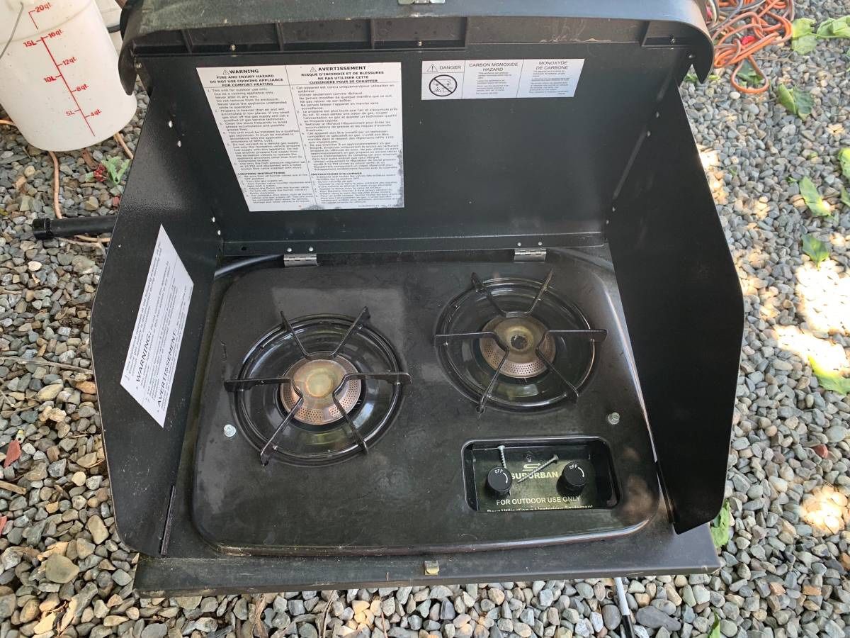 Suburban RV Camper Camping Cooktop LP Propane Stove 2 Burner for Sale