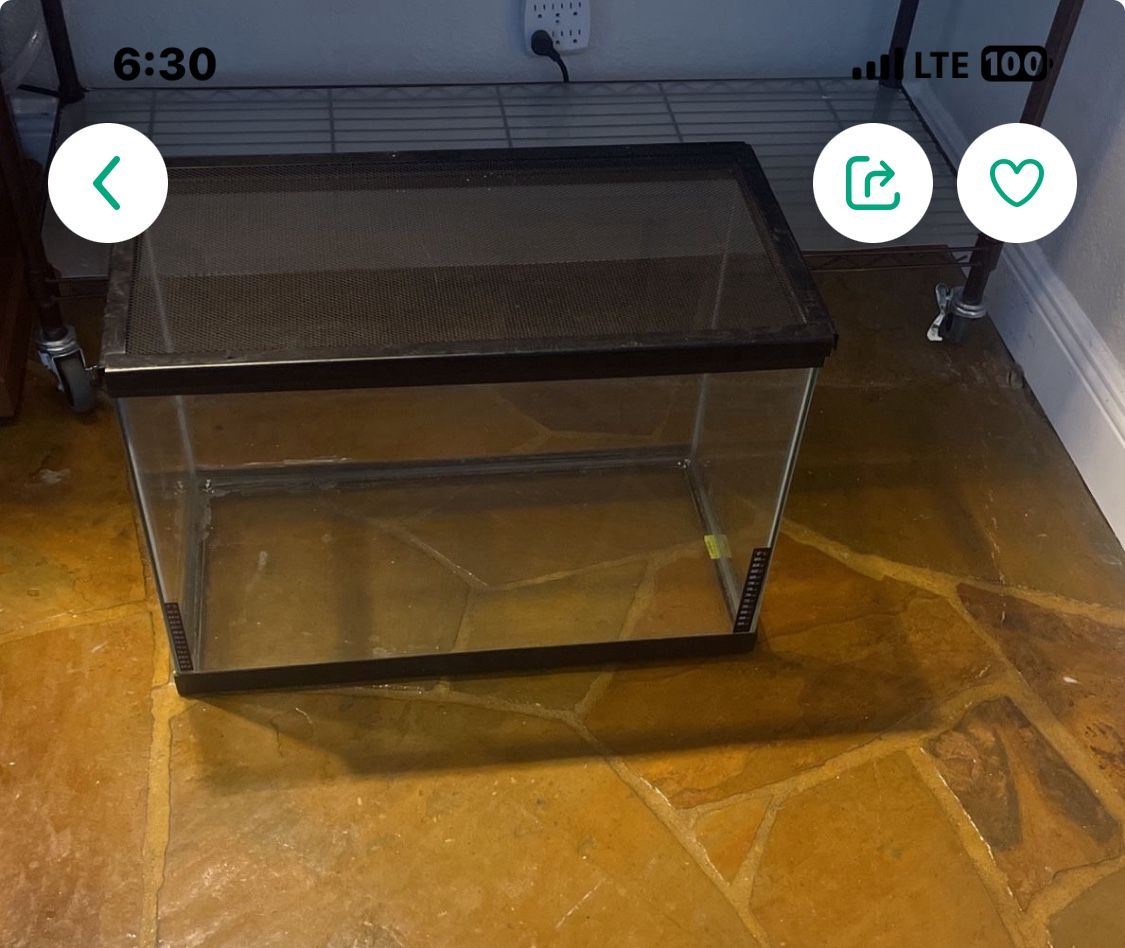 20 Gal Critter Cage Tank Aquarium With Cover