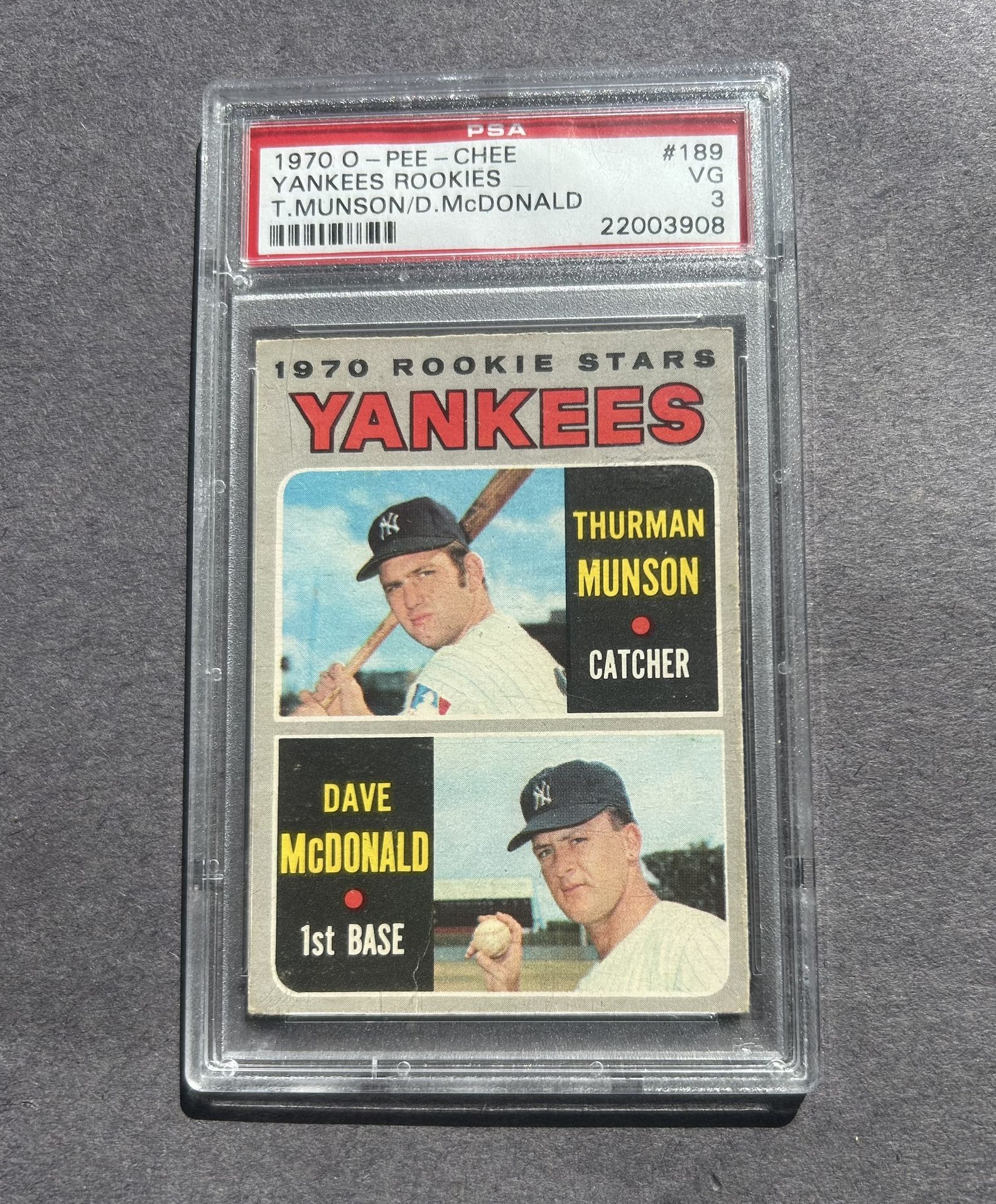 Vintage 1970 OPC Thurman Munson Rookie Card. Negotiable 