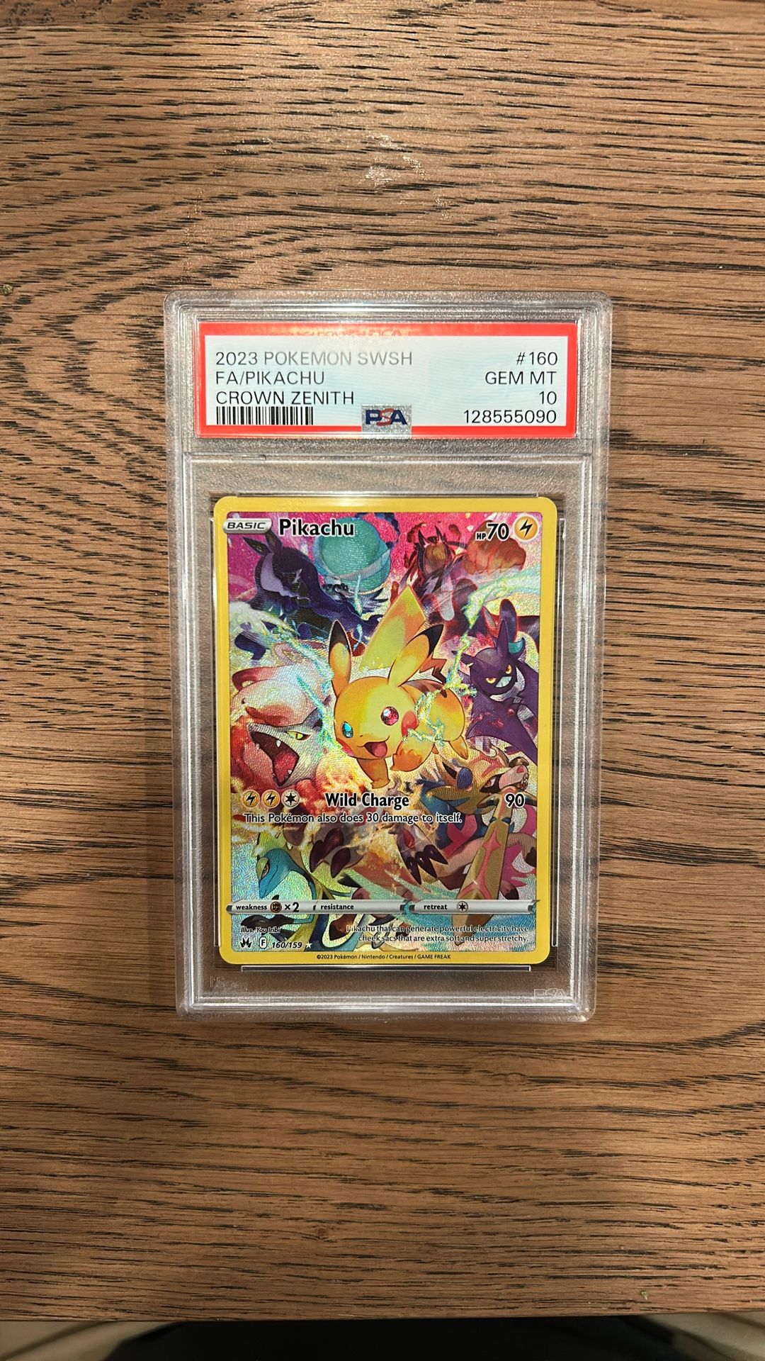 Pokémon Cards PSA 10 Pikachu Full Art Crown Zenith Swsh 2023 Ultra Rare 160/159