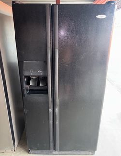 Black Whirlpool Refrigerator And Freezer