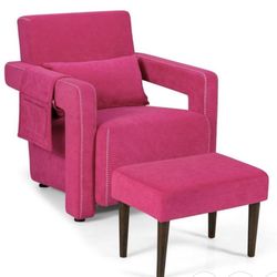 New Pink chair With Ottoman