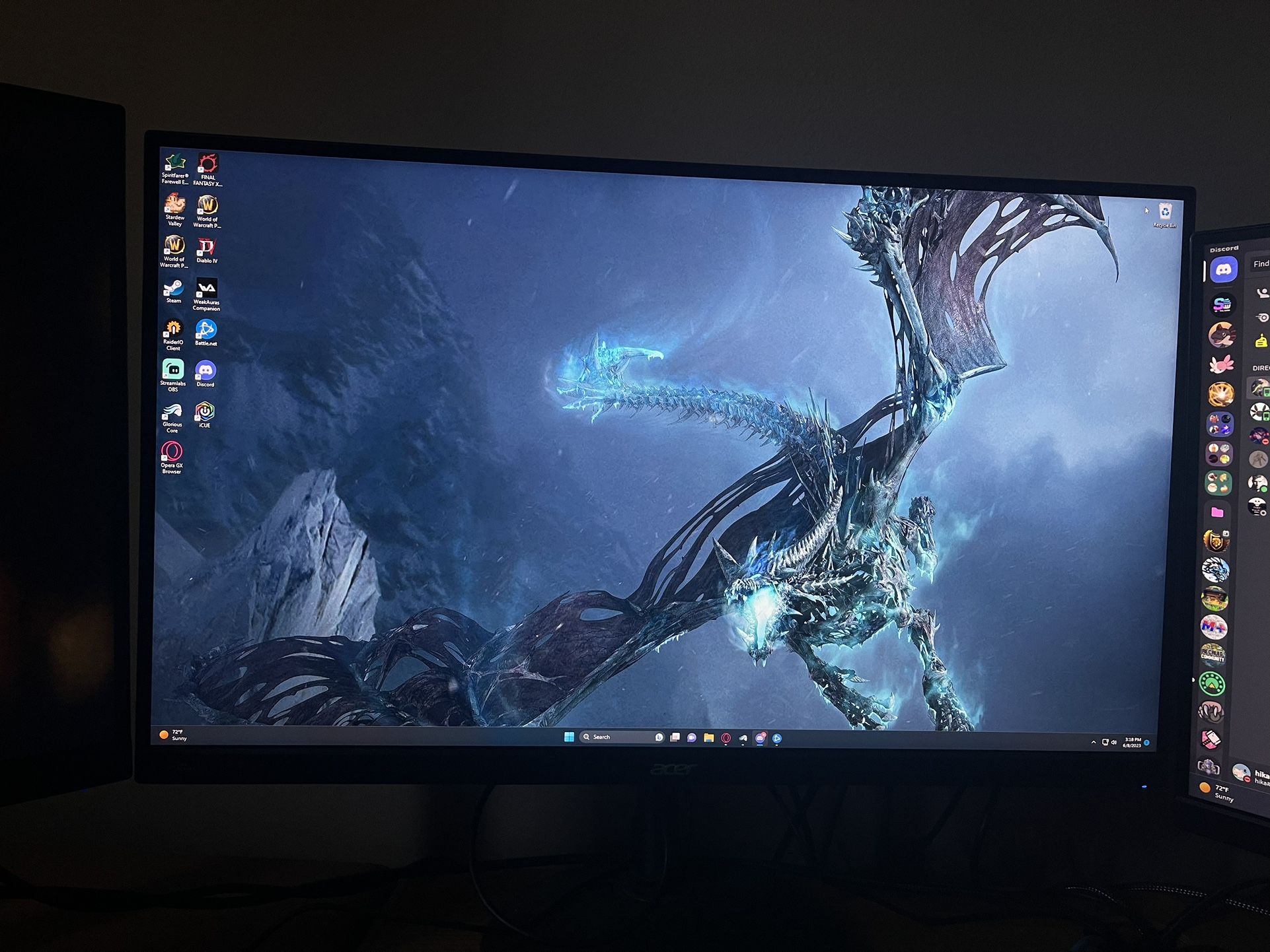 27” Acer 1440p 144hz Monitor