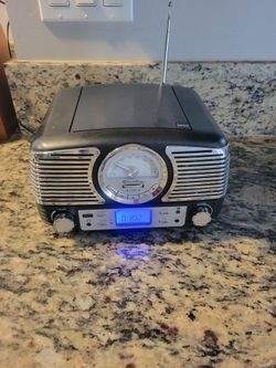 Techplay Qt62bt Retro Design Cd With Am/fm Black 