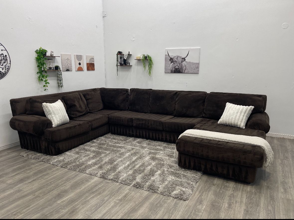 Brown Sectional Couch - Free Delivery
