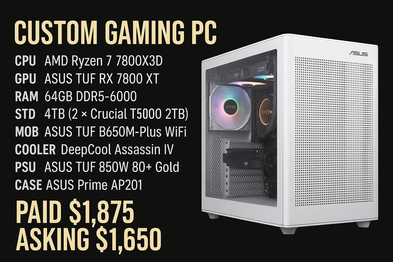 High-End Custom-Built Gaming & Productivity PC – PERFECT Condition – Built with ALL Premium Parts