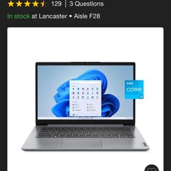 Lenovo 14" FHD Laptop - Core i3 - 8GB RAM - 256GB SSD Storage - Windows 11 - Cloud Gray (82QC006KUS)