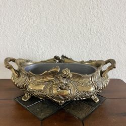 Antique Brass Planter, French