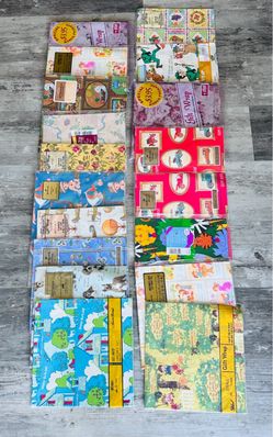 18 pkgs of vintage wrapping paper in plastic unopened. Miscellaneous, happy birthday, baby, bridal shower, all occasion, Mother’s Day, floral jungle a