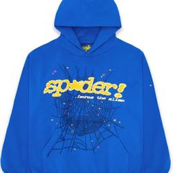 Men’s Blue XL Sp5der WorldWide Multi Hoodie