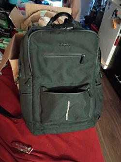 Dark Green Large Backpack with Multiple Pockets