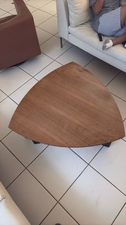 Set of 2 Modern Nested/Interlocking Triangular Wood Coffee Tables