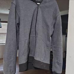 Street Steel Men’s Gray  Full Zip Hooded Hoodie w/ Shoulder And Back Pads XL