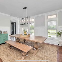 108” Wooden Dining Table