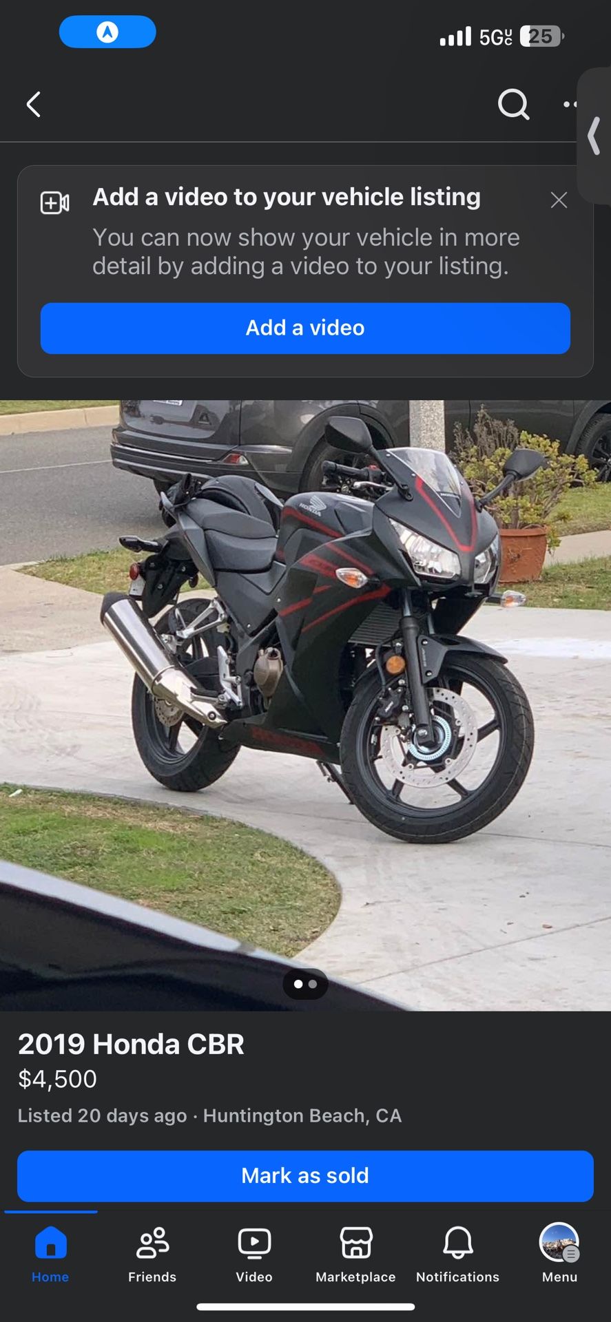 2019 Honda CBR 300 R Low Mileage 3k Miles