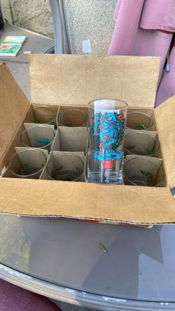 Vintage Indiana Glass Twelve Days of Christmas beverage glasses. These glasses were made by Indiana Glass and feature different designs for each of th