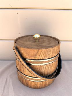 Vintage Elmar Wood Veneer Ice Bucket