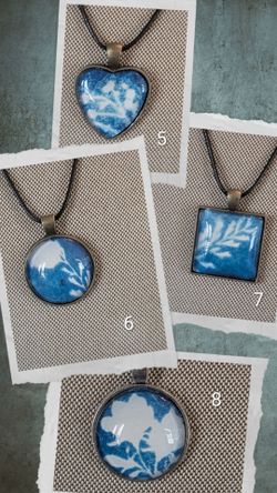 ✨ Handmade Cyanotype Resin Botanical Necklaces ✨