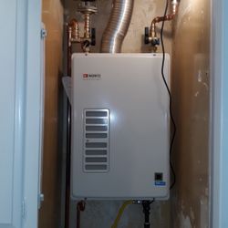 Noritz tankless water heater.