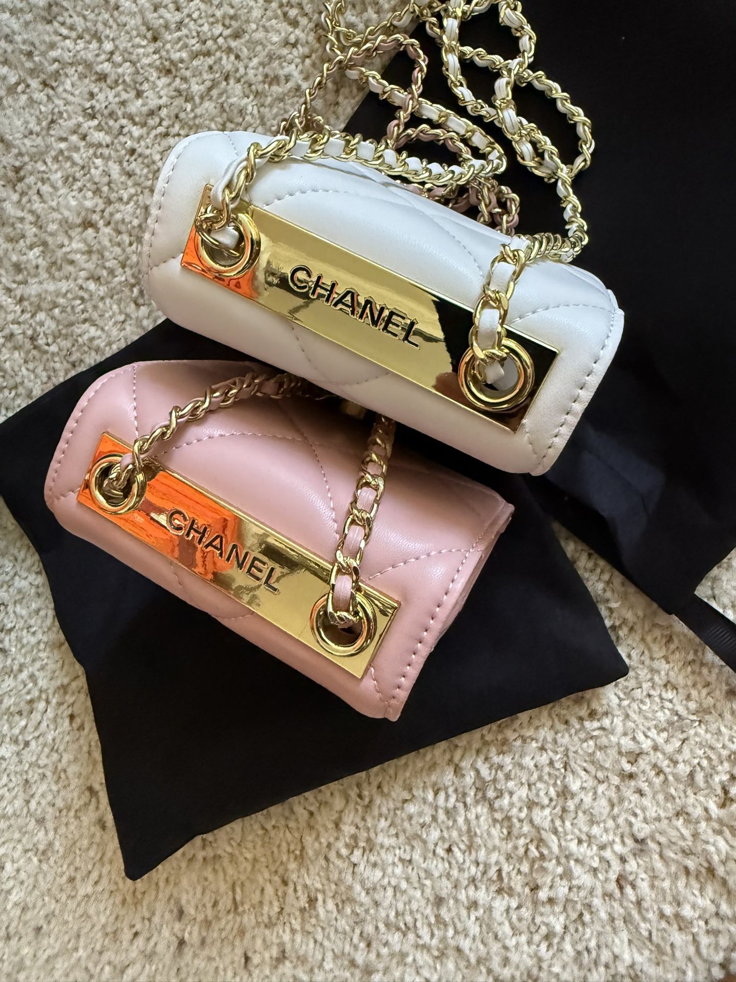 CC mini Crossbody Bags - Baby Pink And Off White