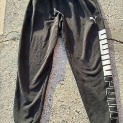 Puma Black Sweatpants with Unique Logo