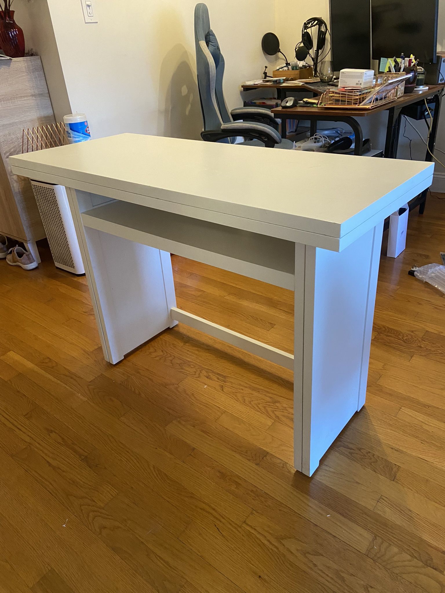 Dining Table/Desk Convertible White Table