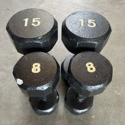 Dumbbells 15 and 8 Pounds
