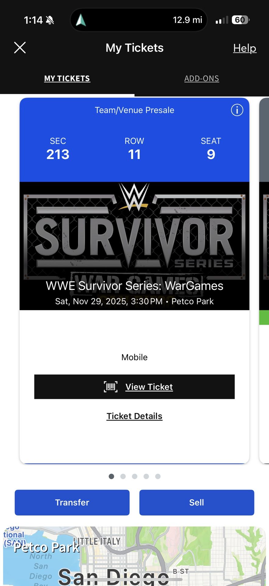 1 Survivor Series Ticket