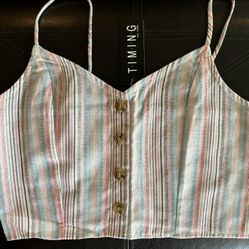 Women’s large pastel striped summer tank top, brand new with tags